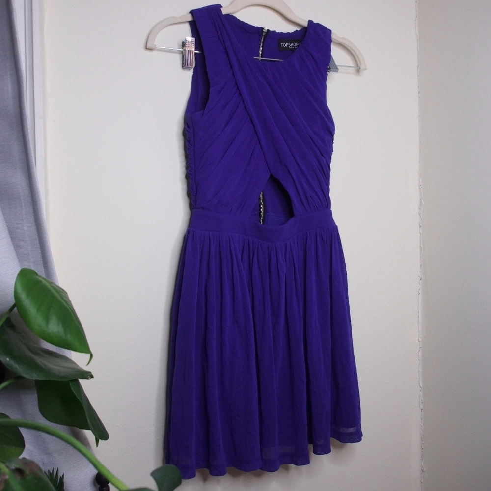 EUC Topshop Skater Cutout Mini Dress Size 2P